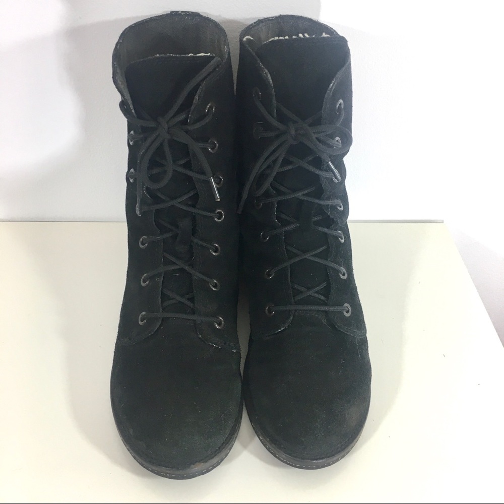 • SOLD • Black Suede Combat Boots - Picture 8 of 10